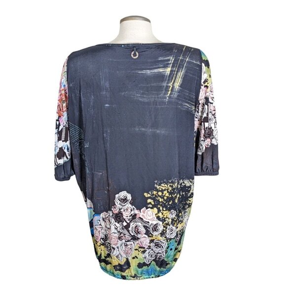 Save The Queen Womens Small Blouse Top Multicoloured Floral Drawstring Hem - Picture 3 of 9